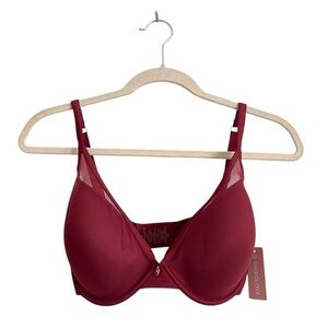 NWT ThirdLove 24/7® Classic Uplift Plunge Bra in Cabernet Red 32F/32DDD